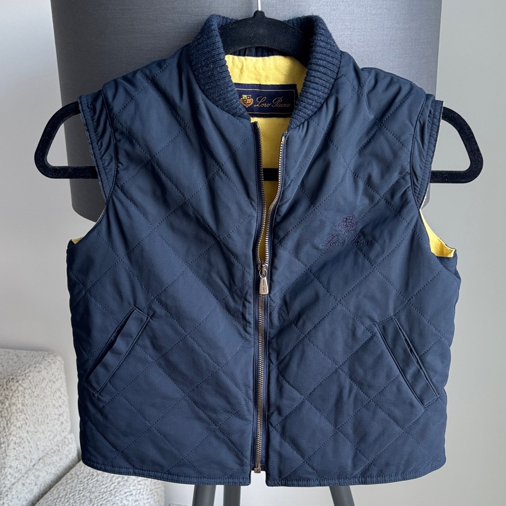 Loro Piana Kids Navy Sleeveless Vest Cashmere blend